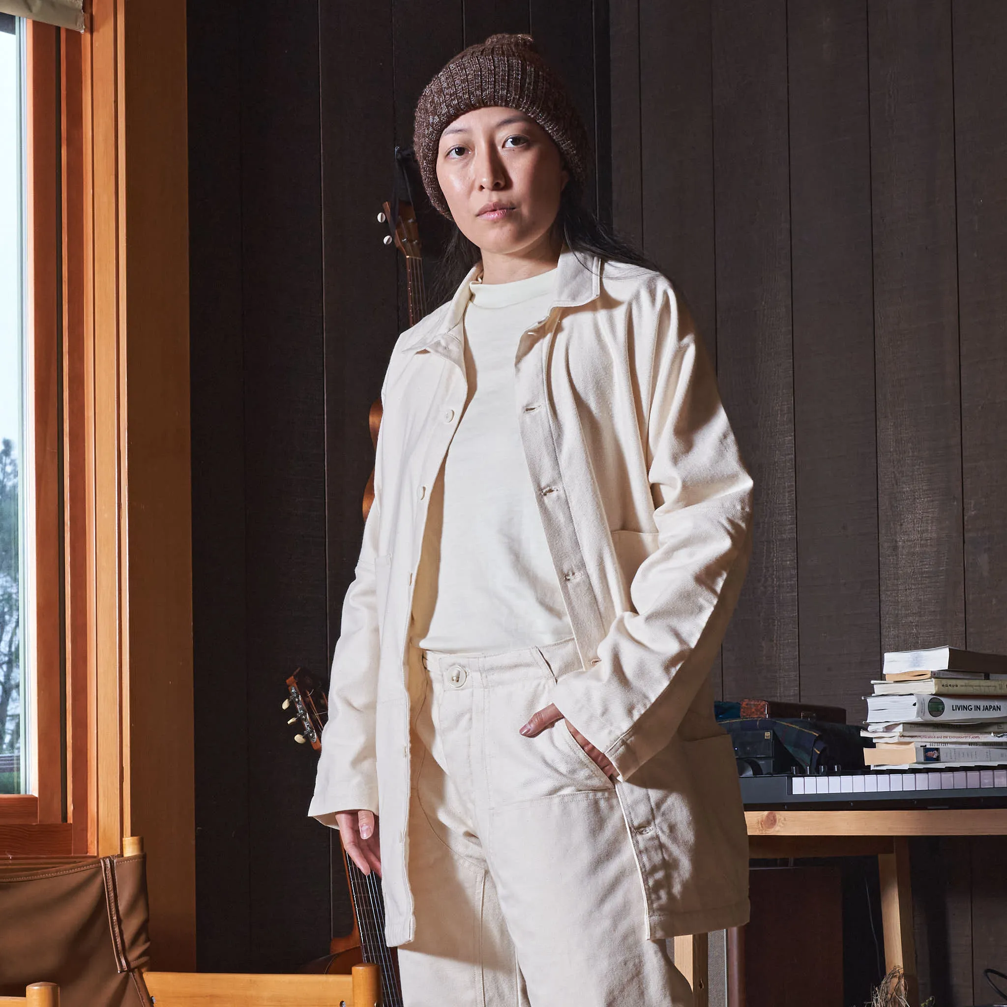 10-Pocket Maker Coat, Undyed Organic Cotton Twill   Canvas