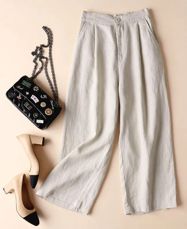 100% Cotton Flex Wide-leg Pants