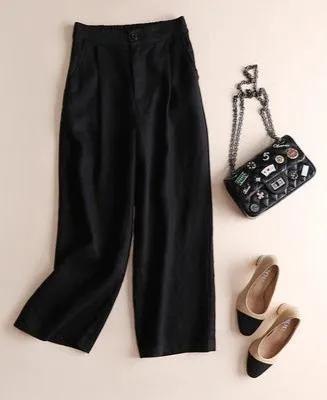 100% Cotton Flex Wide-leg Pants