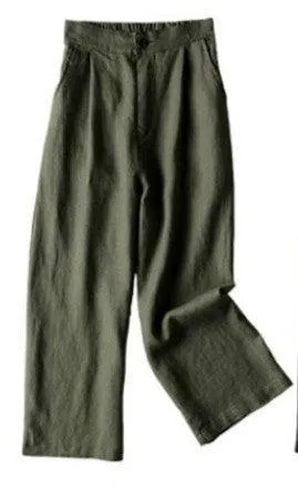 100% Cotton Flex Wide-leg Pants