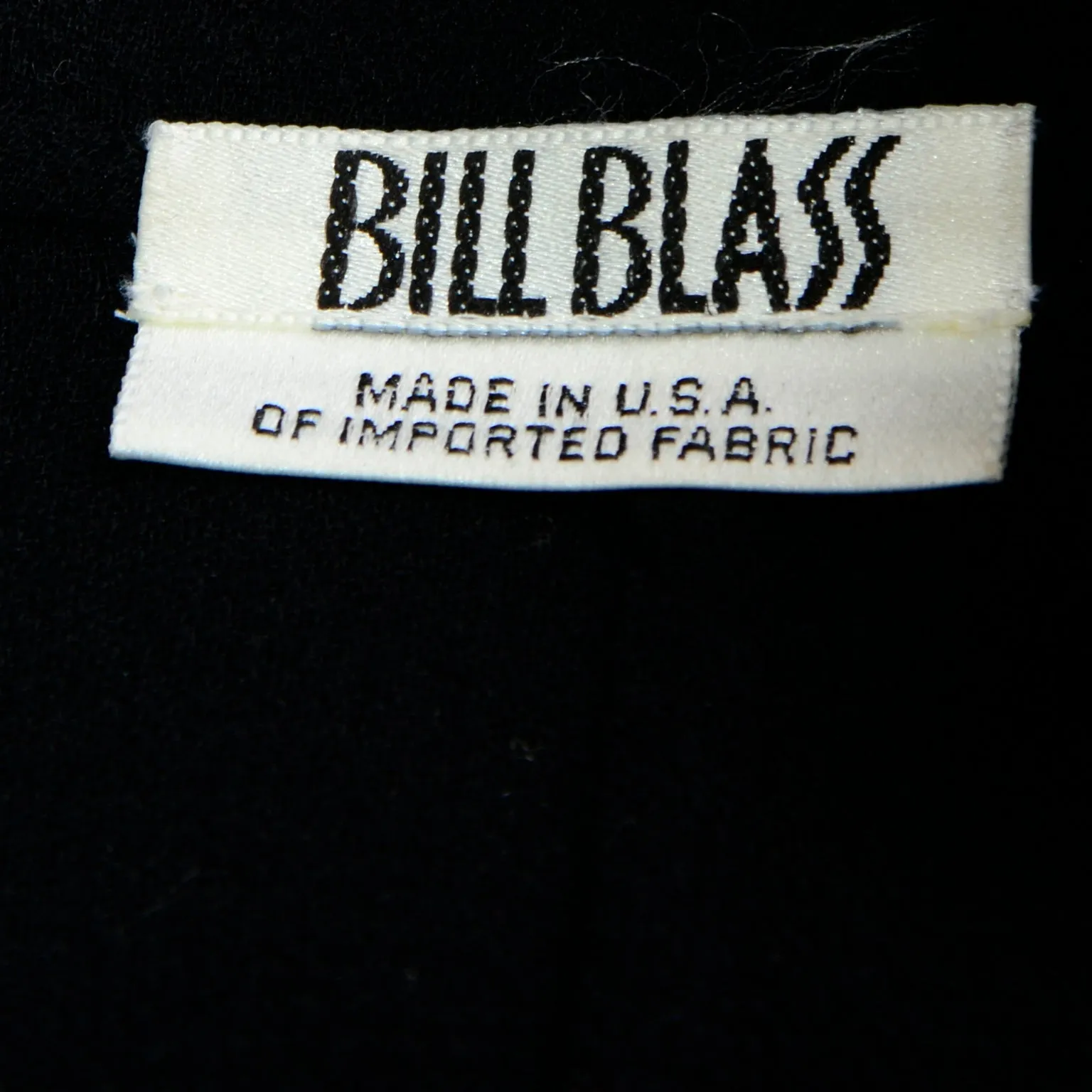 1990s Bill Blass Black Knit Jacket & Skirt Suit w Rhinestone Buttons