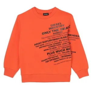 Boys Orange Brave Sweatshirt