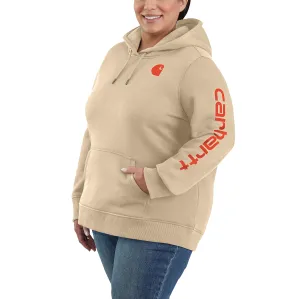 Carhartt Women's Clarksburg Graphic Sleeve Hoodie_White Truffle