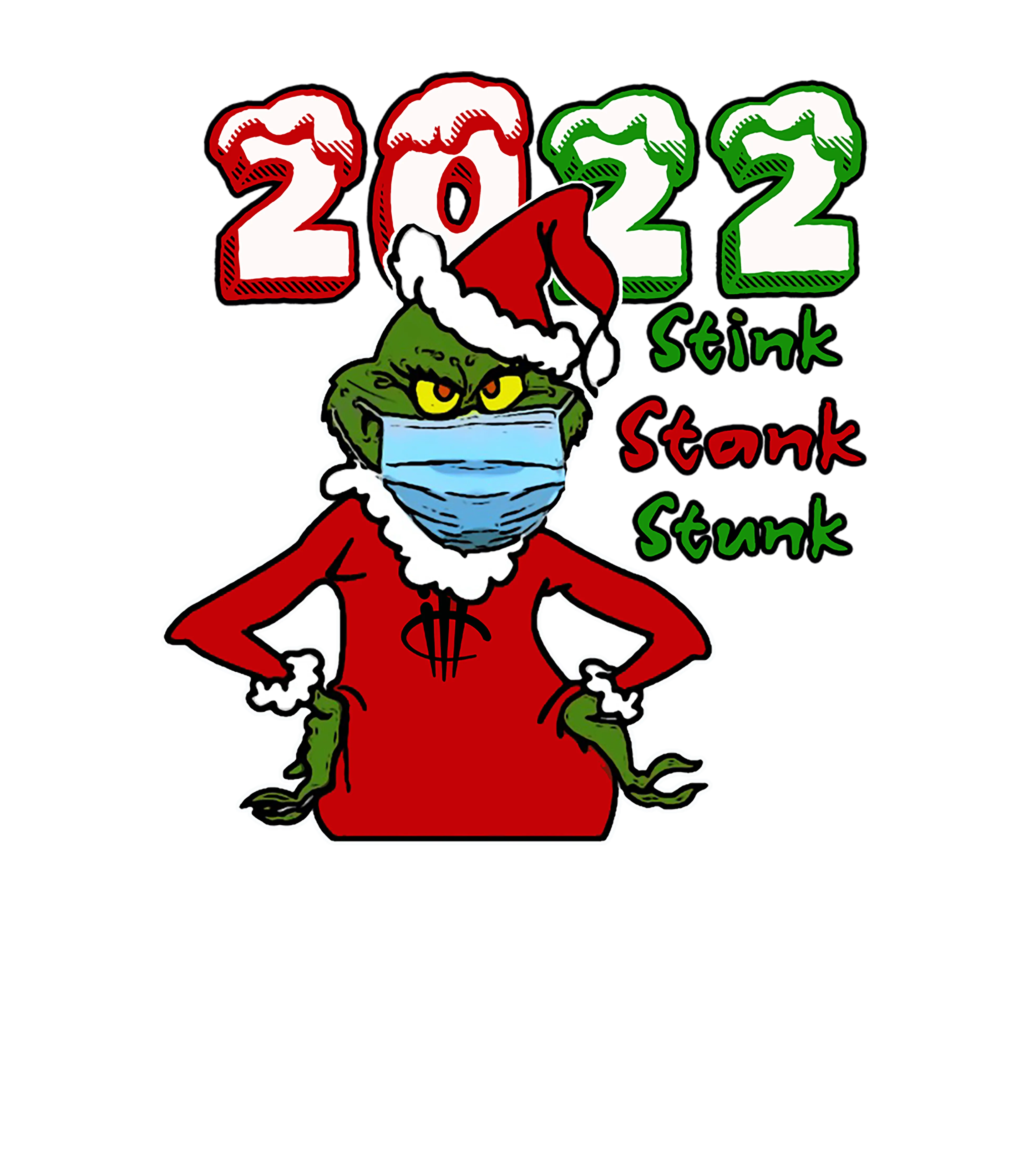 CHRISTMAS UGLY SWEATERS Black T-Shirt (Stink Stank Stunk)