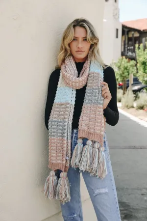 Colorblock Contrast Knit Scarf