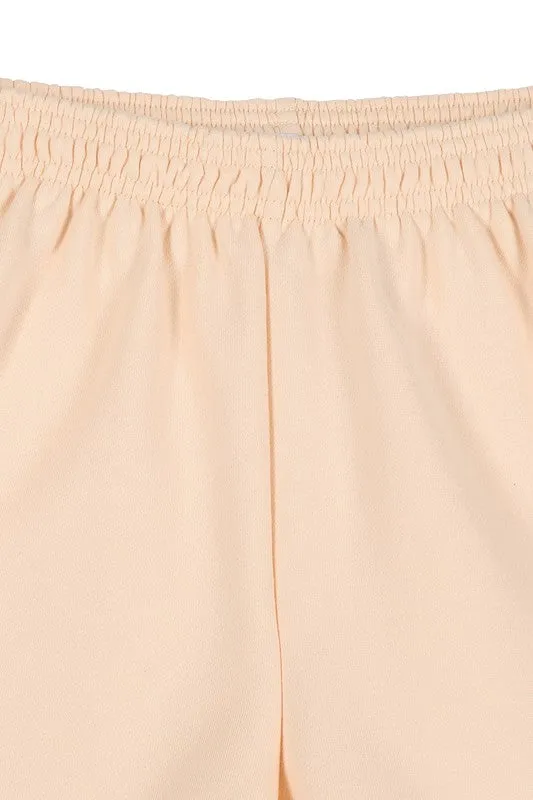 CREAM SWEAT SHORTS