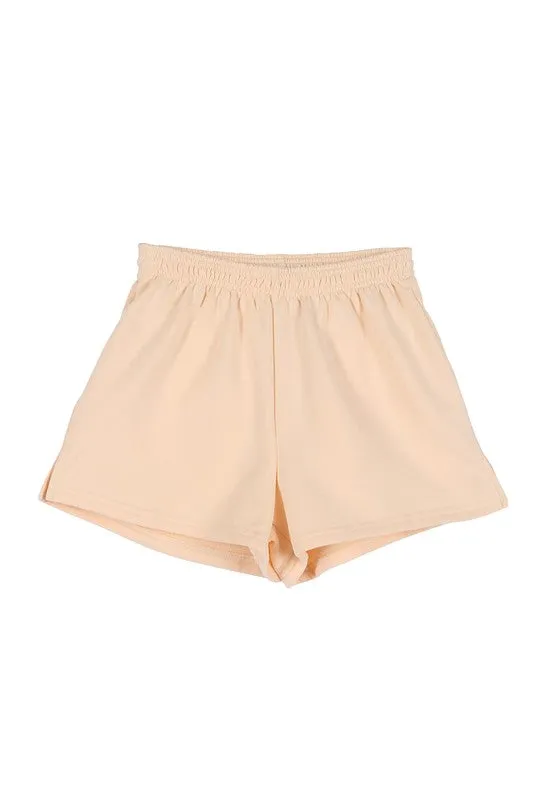 CREAM SWEAT SHORTS