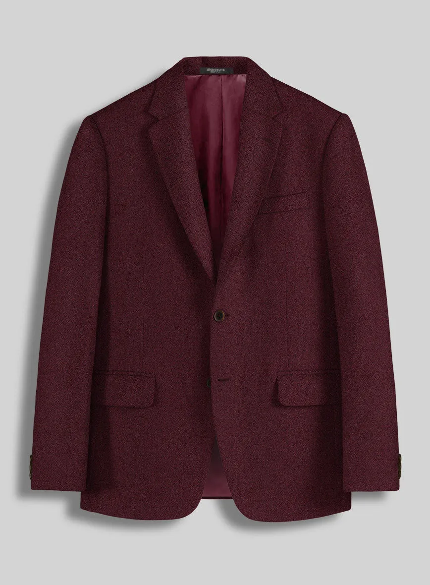 Dark Wine Heavy Tweed Suit