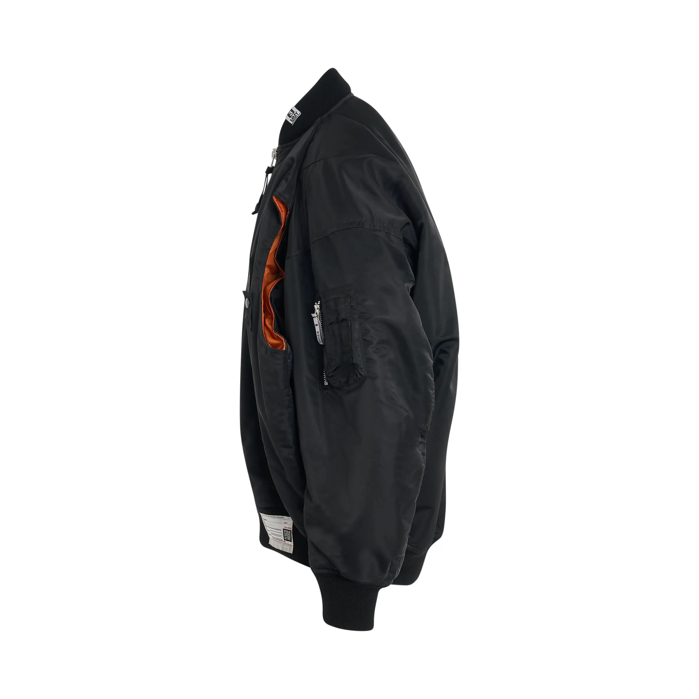 Double Armhole Ma-1 Jacket in Black