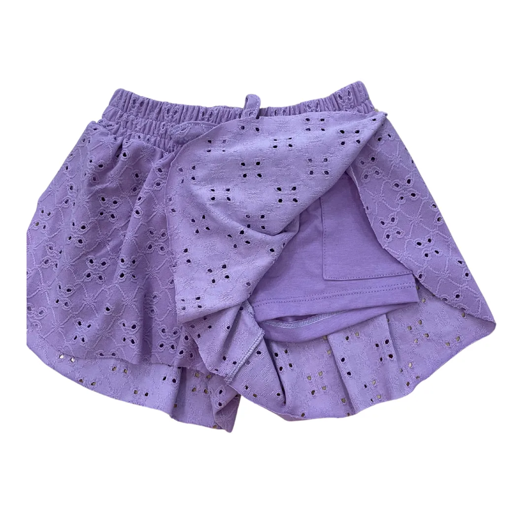 Eyelet Butterfly Shorts - Lavender