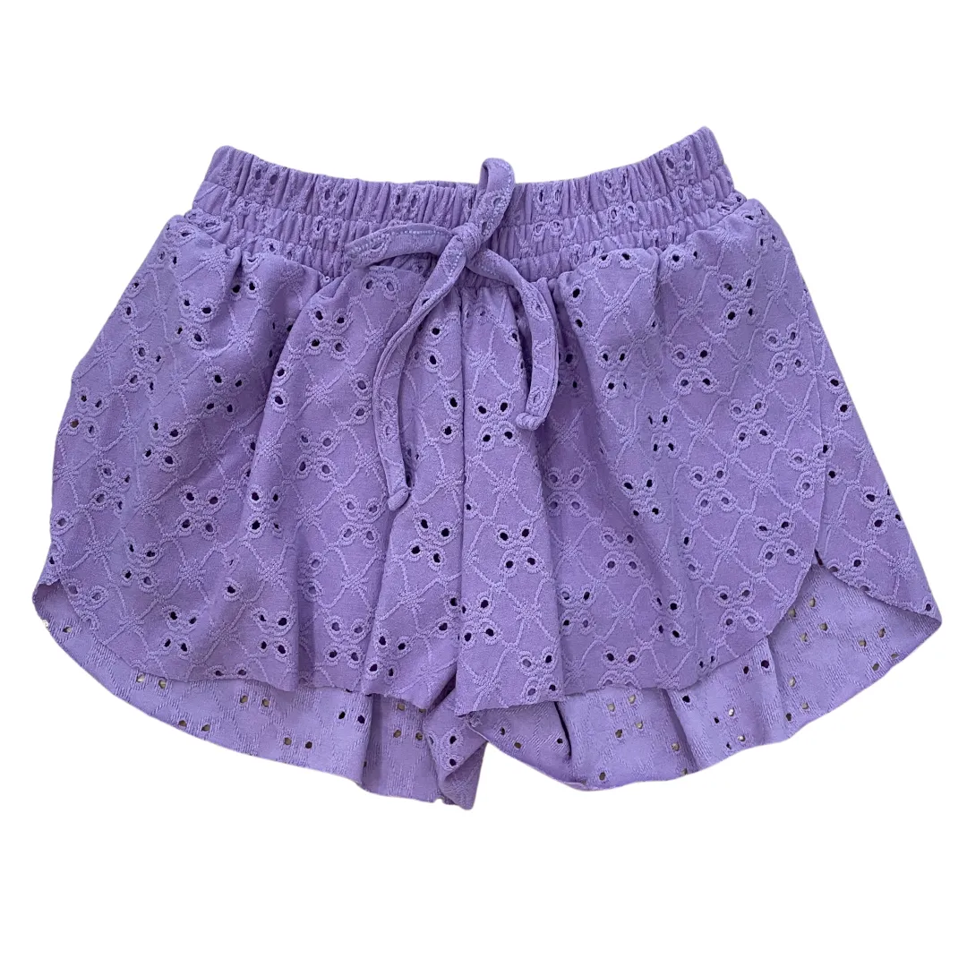 Eyelet Butterfly Shorts - Lavender