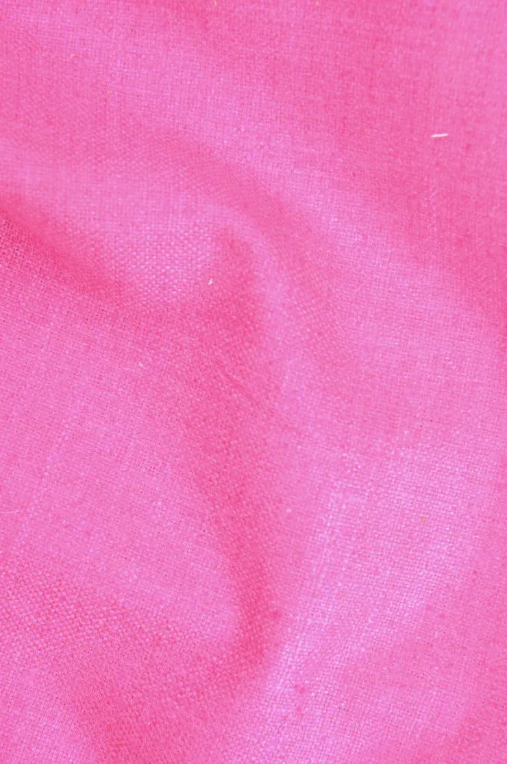 Flamingo Pink Silk Linen (Matka) Fabric