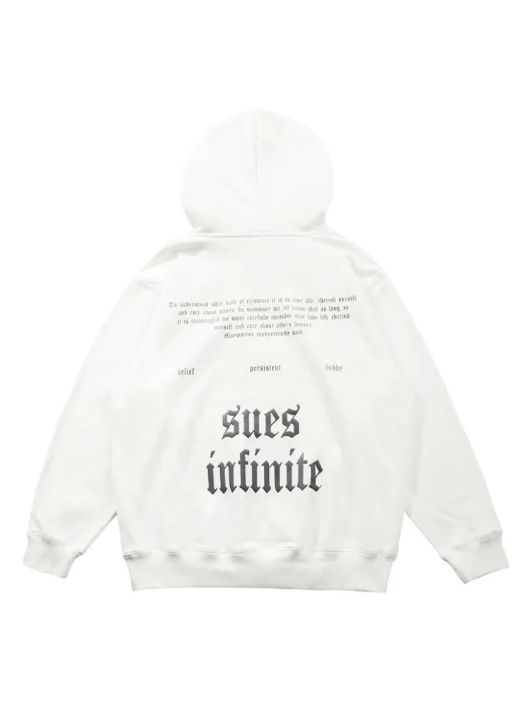 Foam Letter Print Hoodie