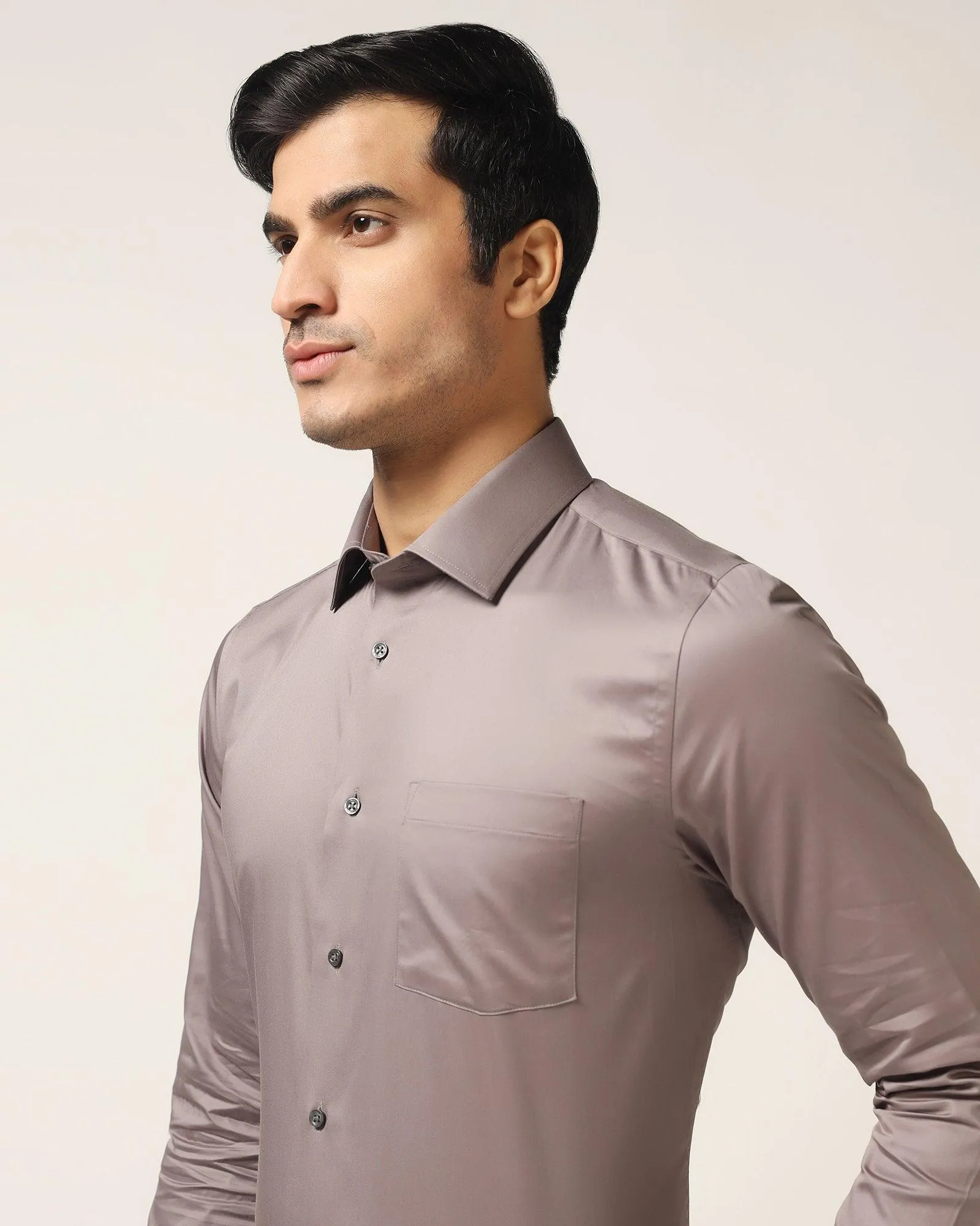 Formal Grey Solid Shirt - Simble