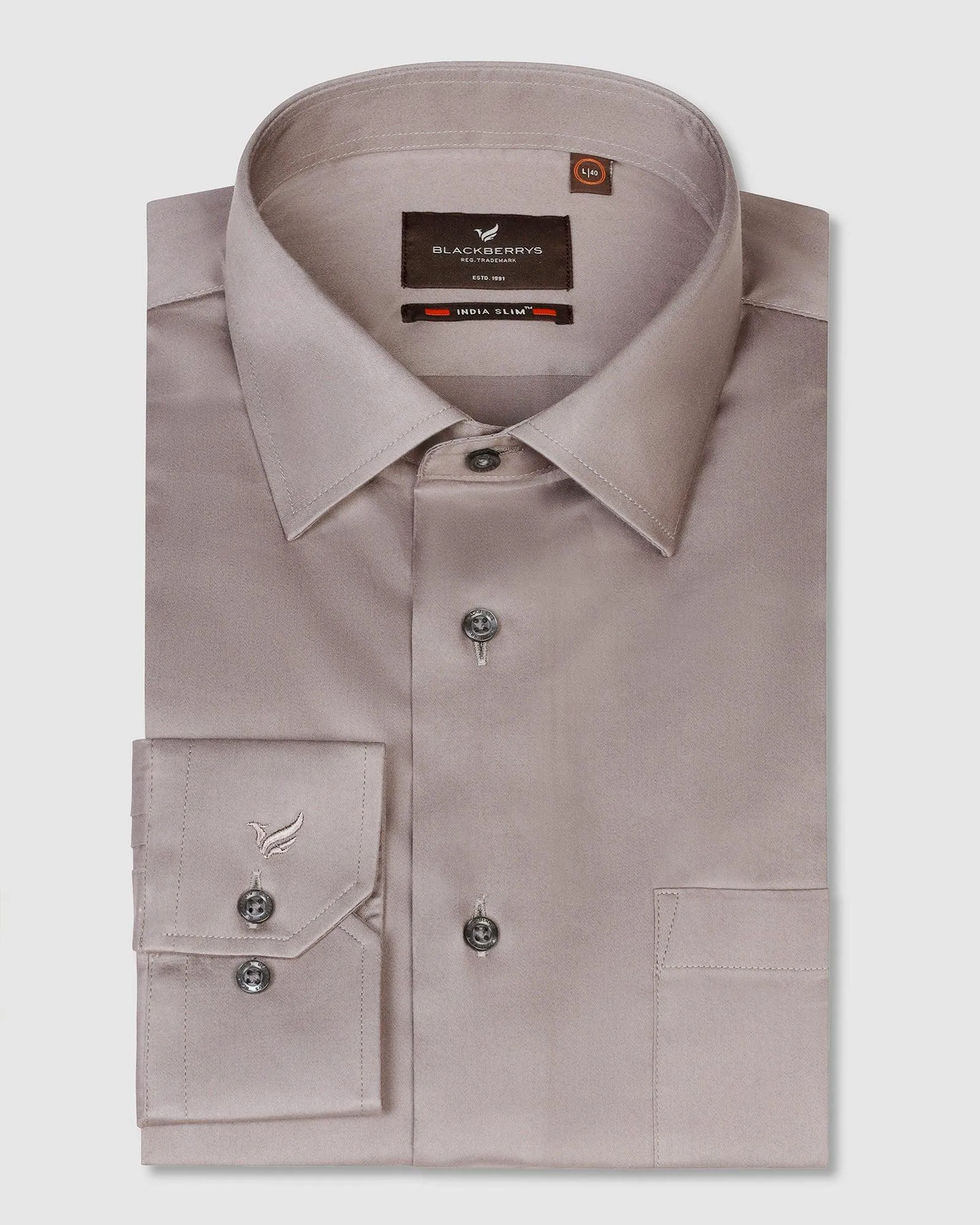 Formal Grey Solid Shirt - Simble