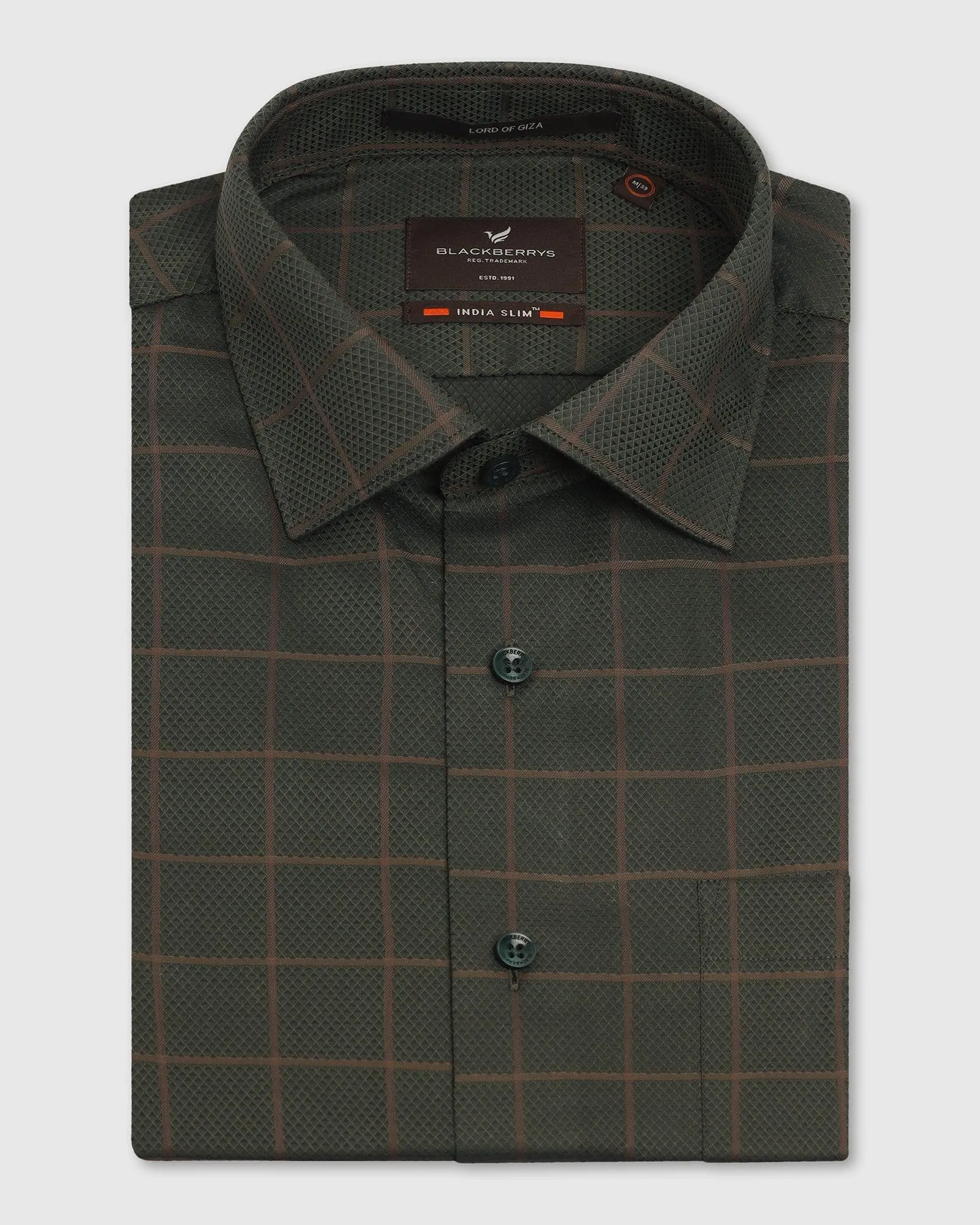 Formal Olive Check Shirt - Carman