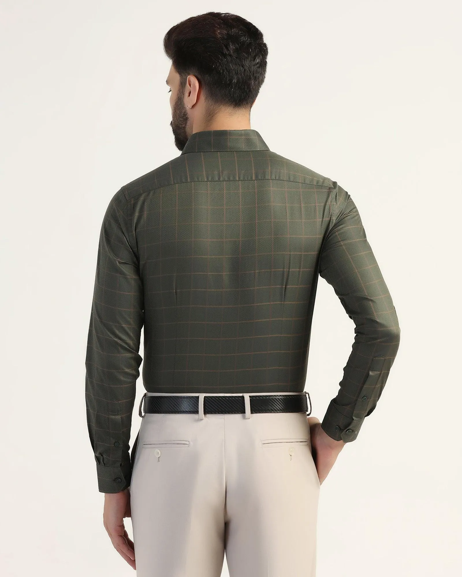 Formal Olive Check Shirt - Carman