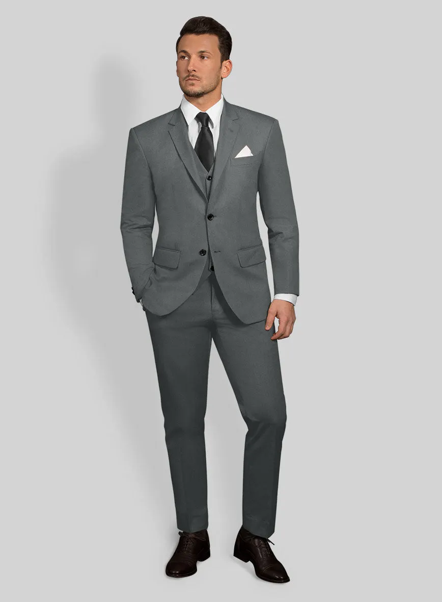 Gray Cotton Power Stretch Chino Suit