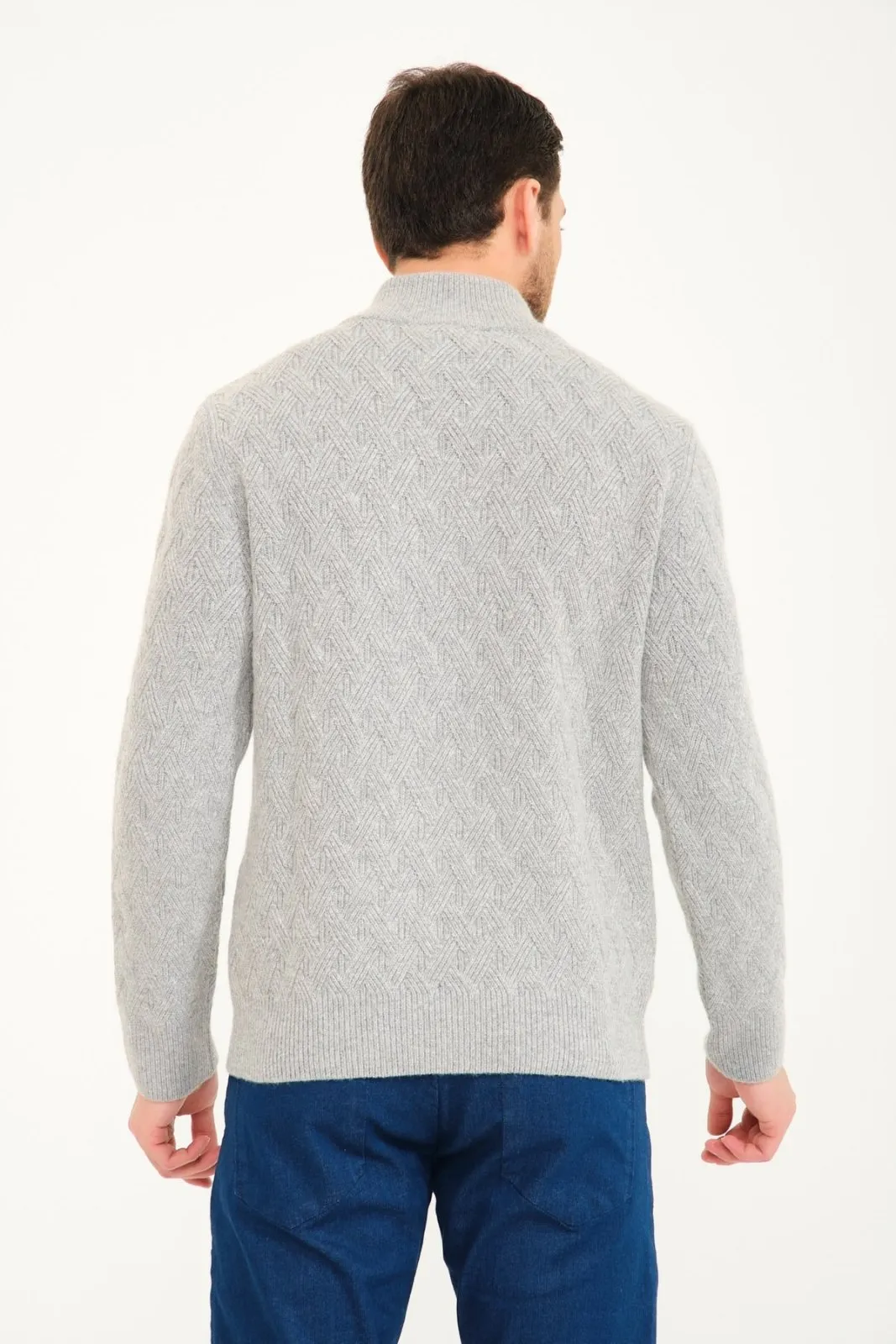 Grey Wool Knit Sweater