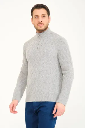 Grey Wool Knit Sweater