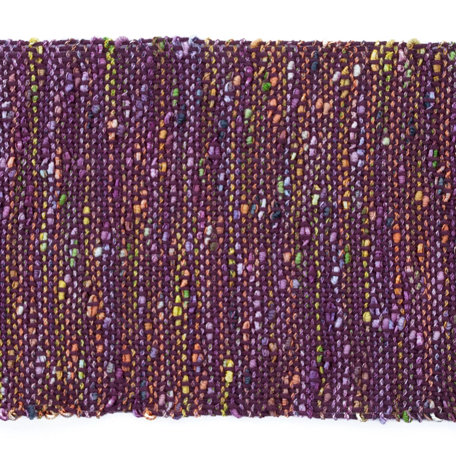 Handwoven Scarf, nubby purple, 6.5" x 59"