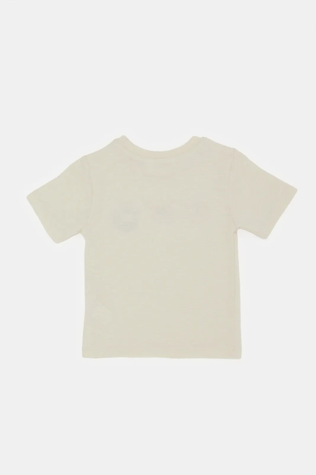 Infant Boys Cream Animal Applique Slub T-Shirt