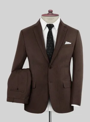 Italian Iucef Cocoa Brown Wool Suit