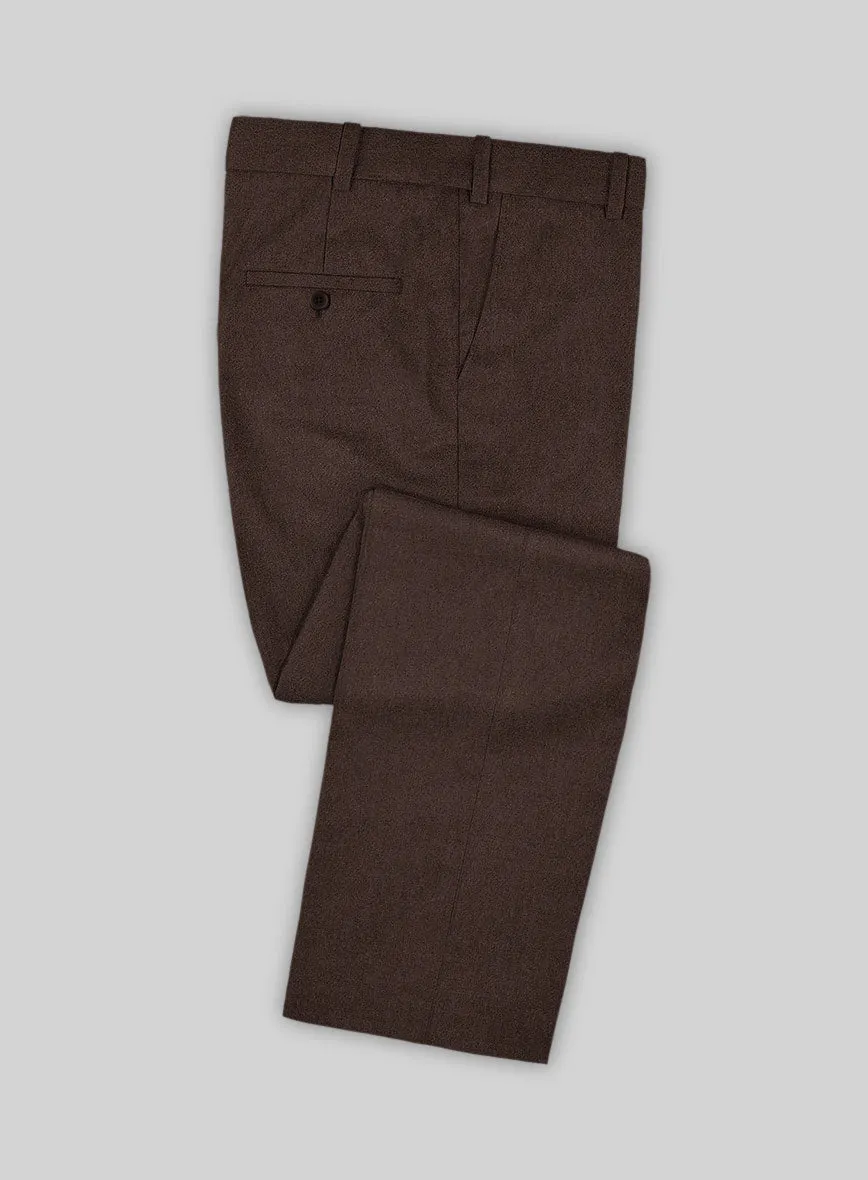 Italian Iucef Cocoa Brown Wool Suit