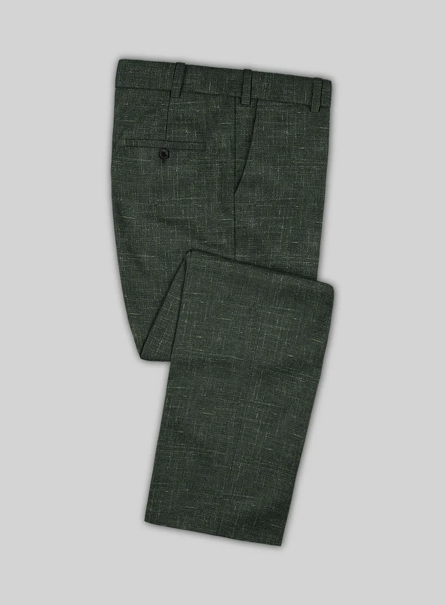 Italian Murano Bottle Green Wool Linen Suit