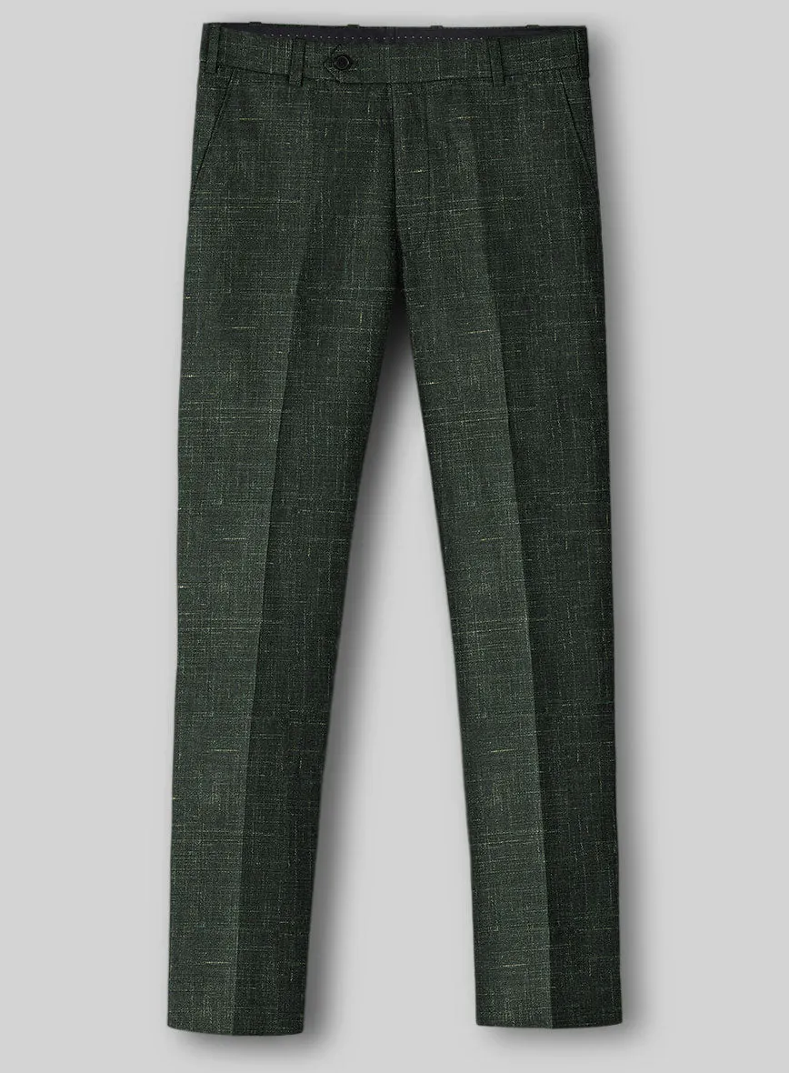 Italian Murano Bottle Green Wool Linen Suit