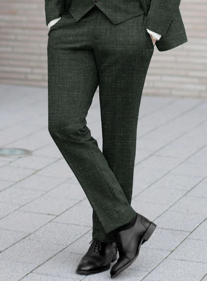 Italian Murano Bottle Green Wool Linen Suit