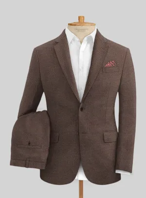 Italian Prato Brown Dobby Linen Suit