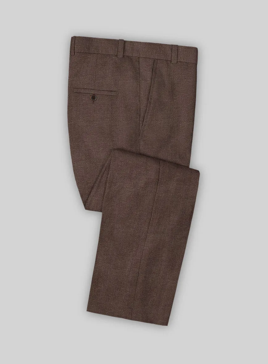 Italian Prato Brown Dobby Linen Suit