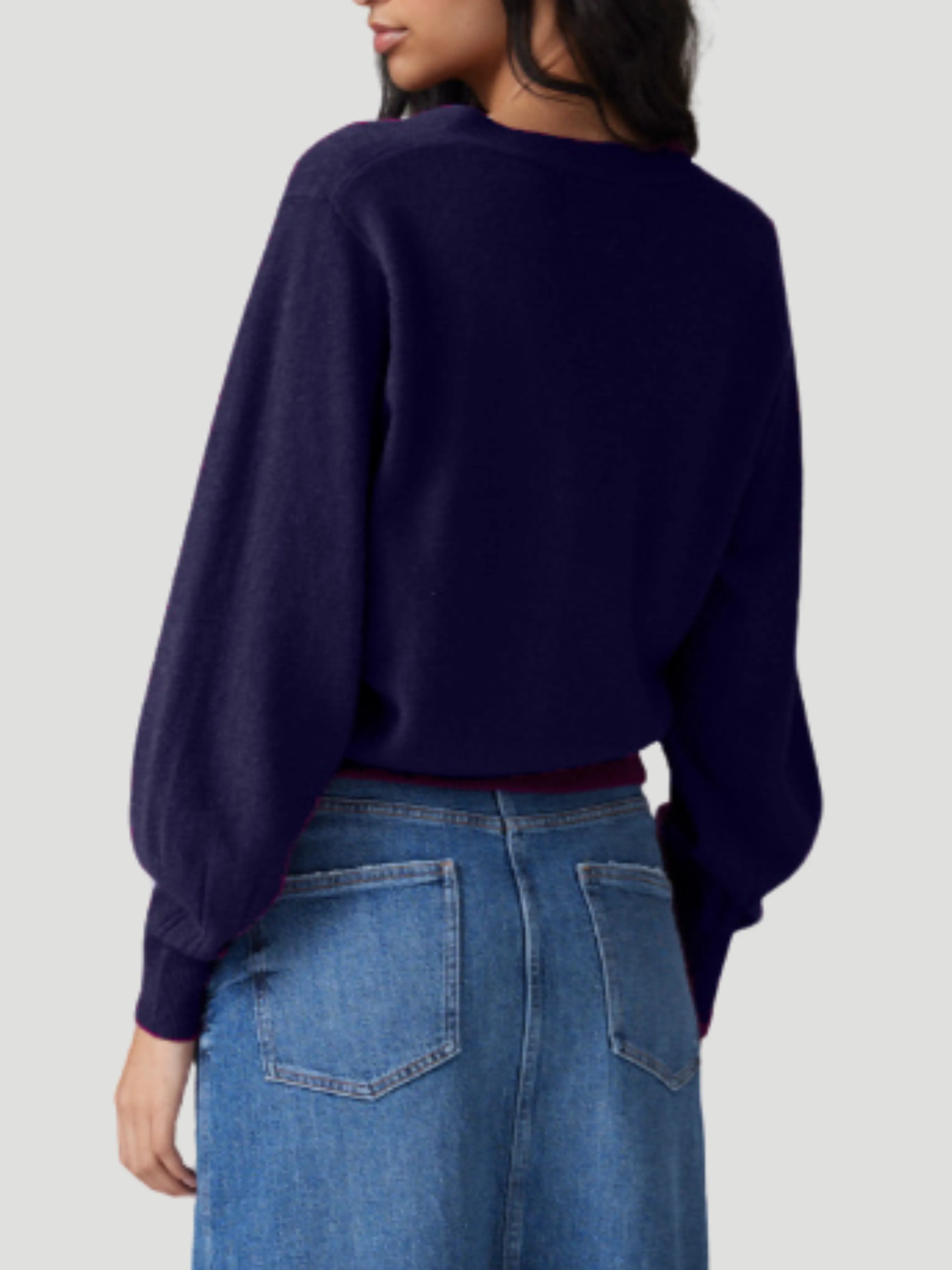 Jessie Elegant Navy Cashmere Cardigan