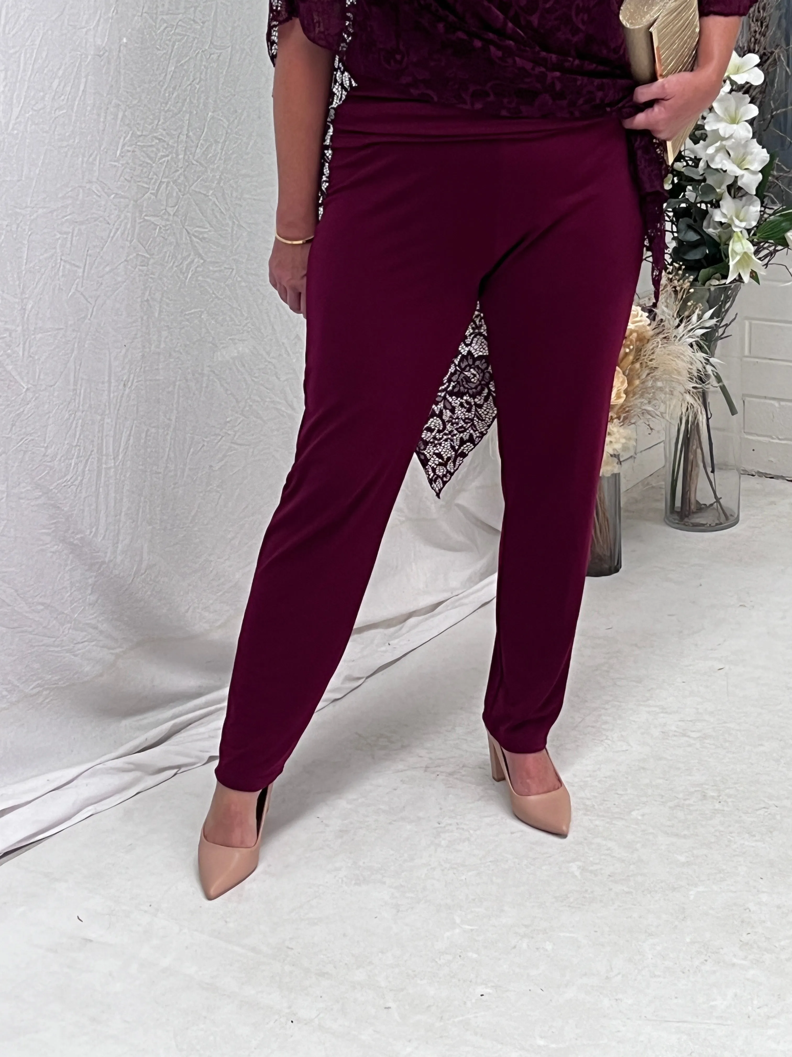 Juno Burgundy Jersey Pants