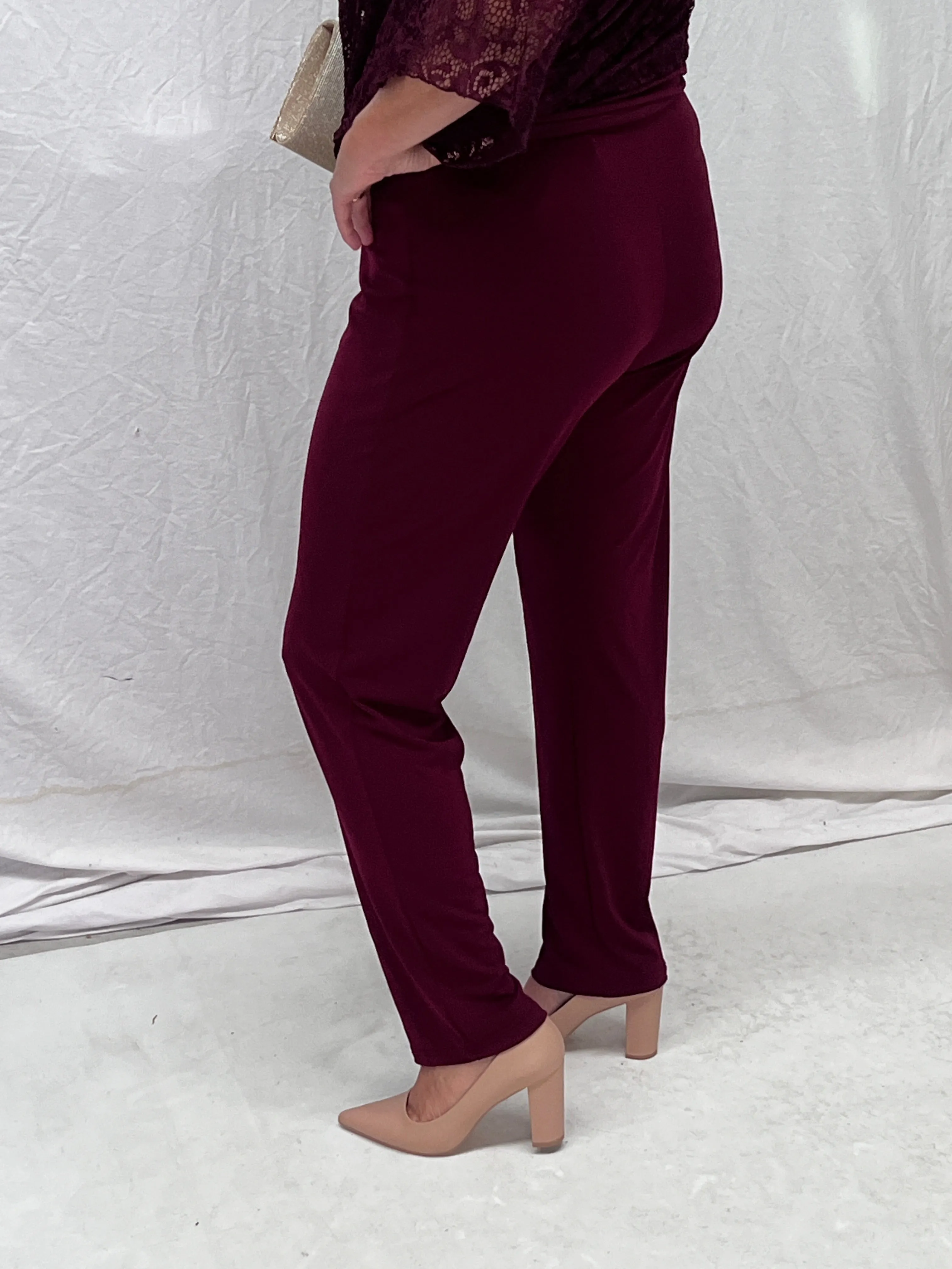 Juno Burgundy Jersey Pants