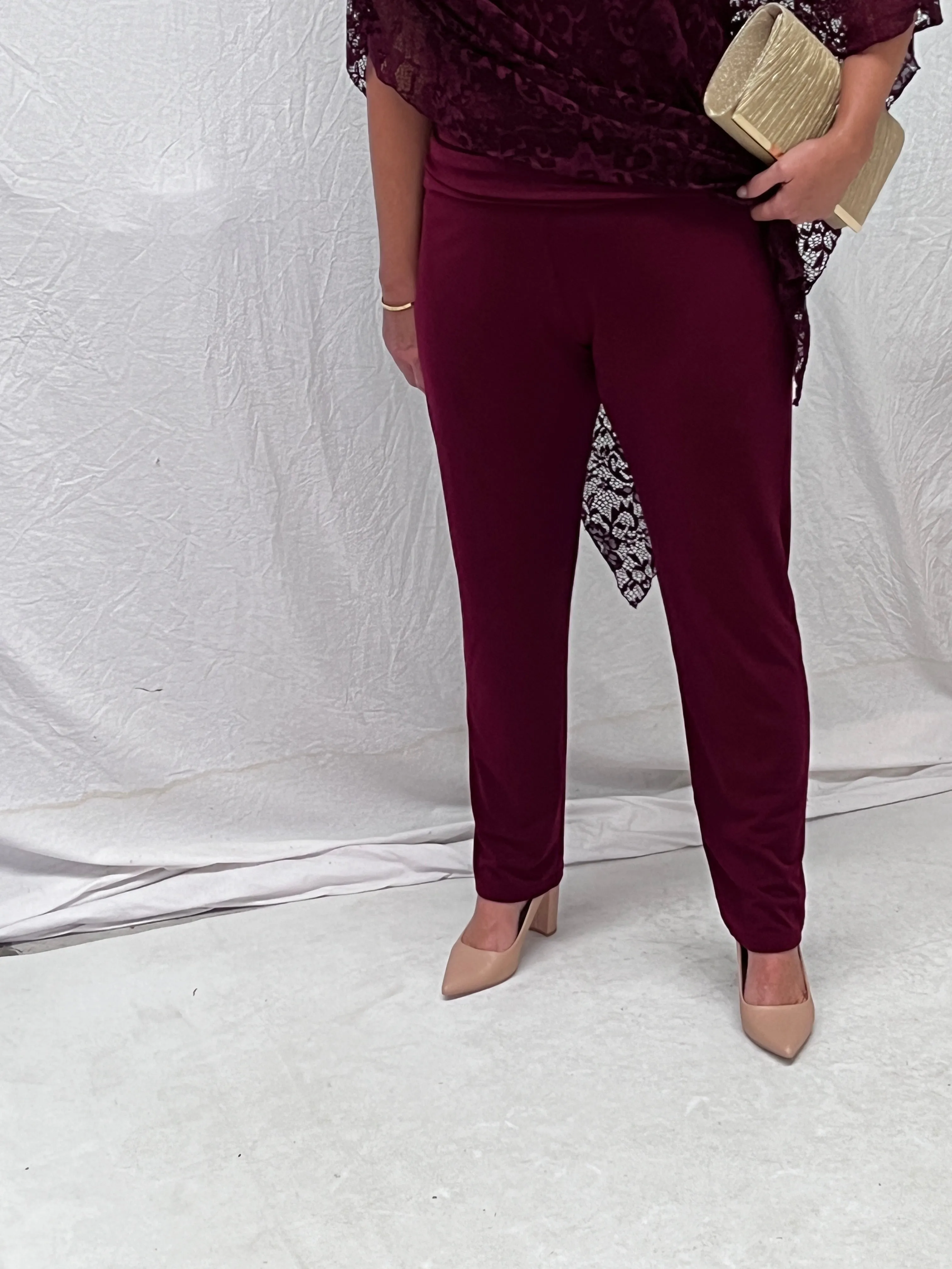 Juno Burgundy Jersey Pants