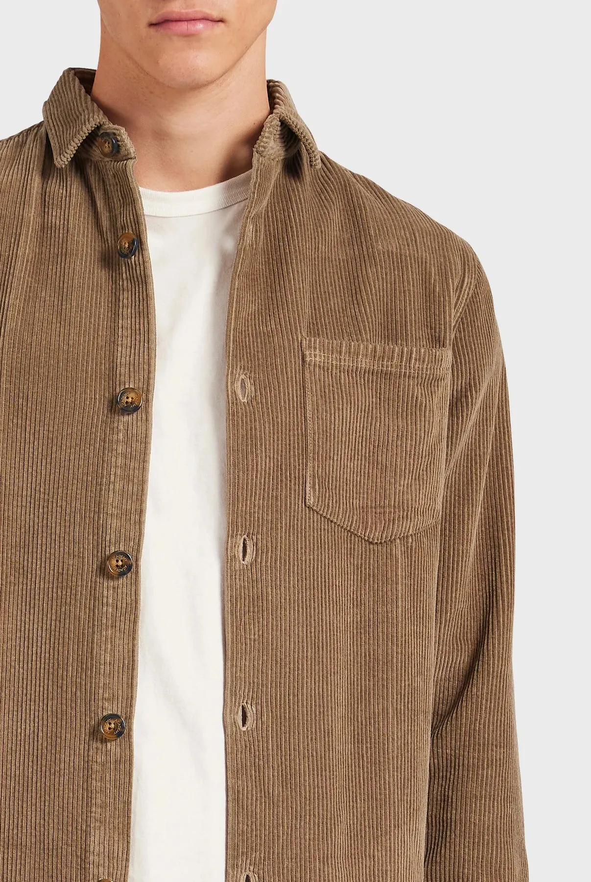 Lebowski Cord Overshirt in Kelp Green