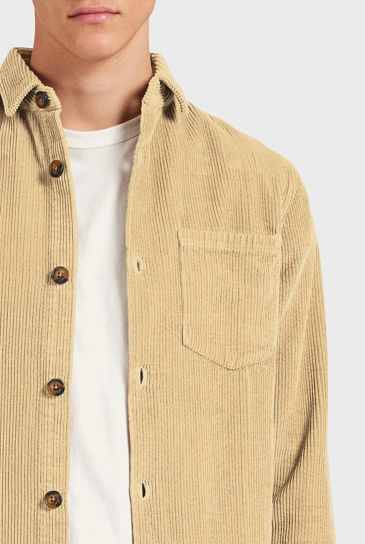 Lebowski Cord Overshirt in Macadamia