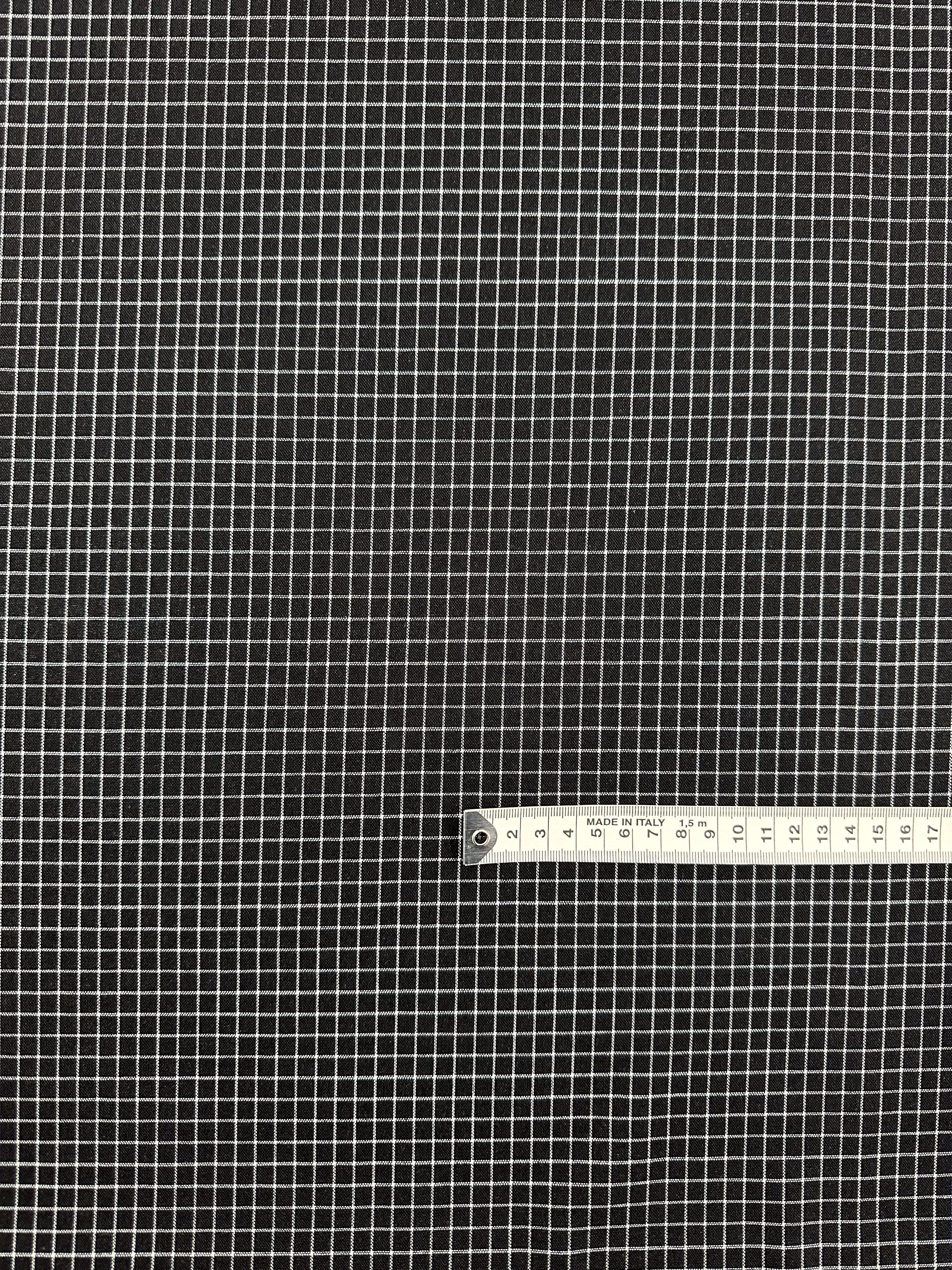 Linen Rayon Grid - Black - 145cm