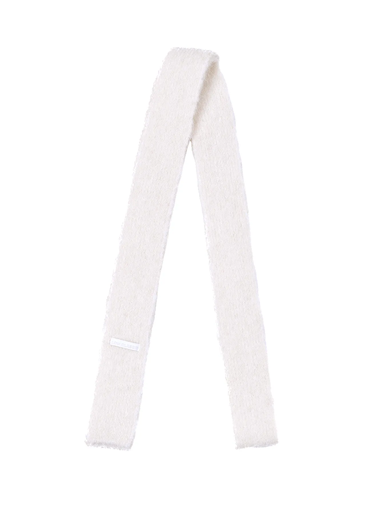 LOW CLASSIC Soft Alpaca Slim Muffler in White