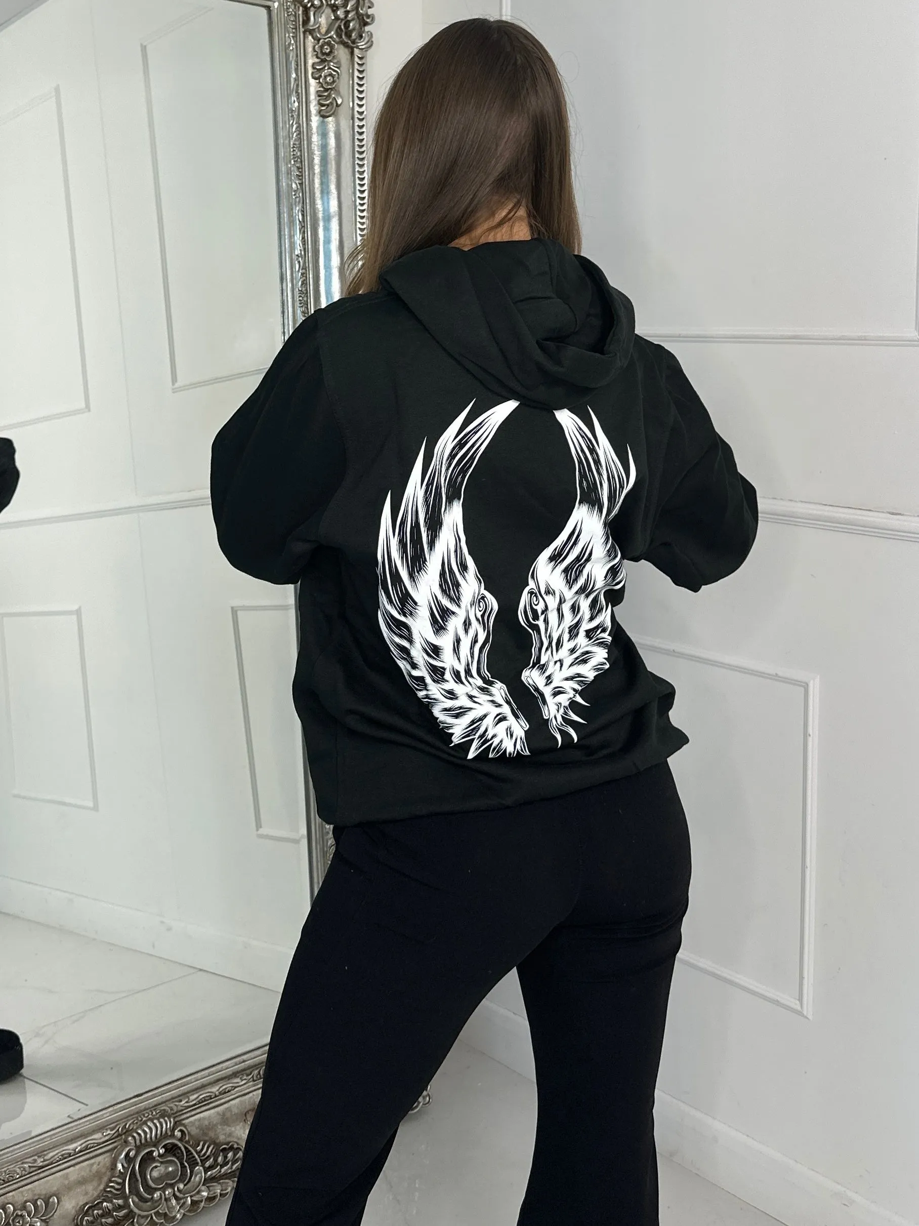 Match My Energy Wings Hoodie - Black