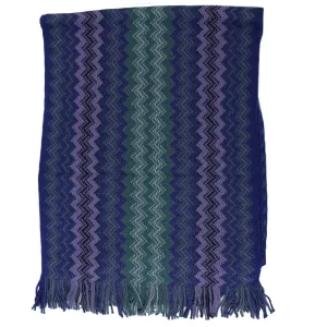 Missoni Scarf Lilac Purple Sage Green Herringbone Design - Designer Shawl SALE