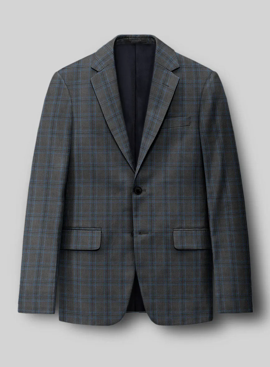 Napolean Sarcho Gray Blue Wool Suit