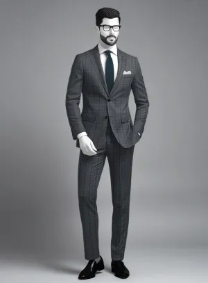 Napolean Sarcho Gray Blue Wool Suit