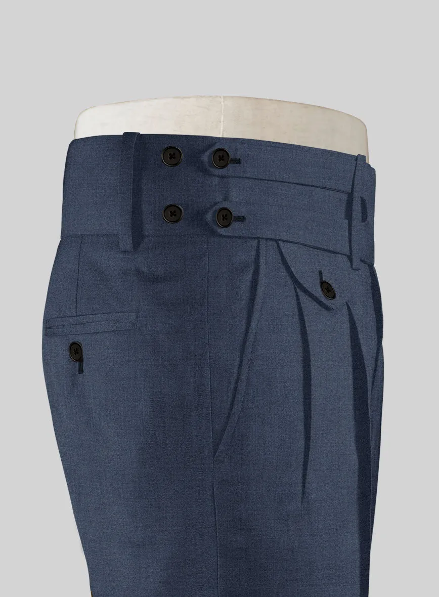 Napolean Slate Blue Double Gurkha Wool Trousers