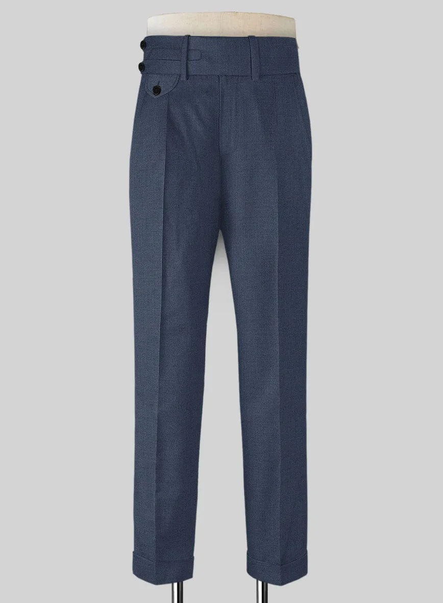 Napolean Slate Blue Double Gurkha Wool Trousers