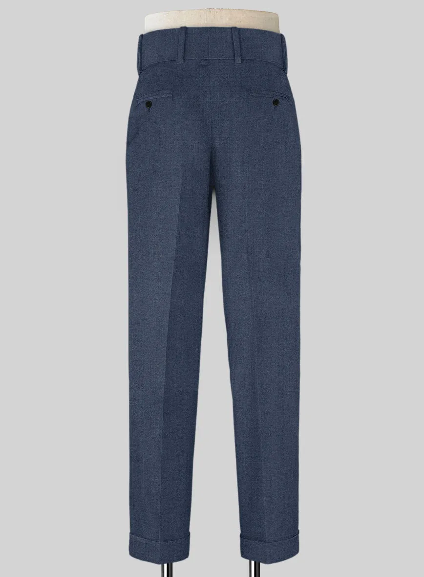 Napolean Slate Blue Double Gurkha Wool Trousers