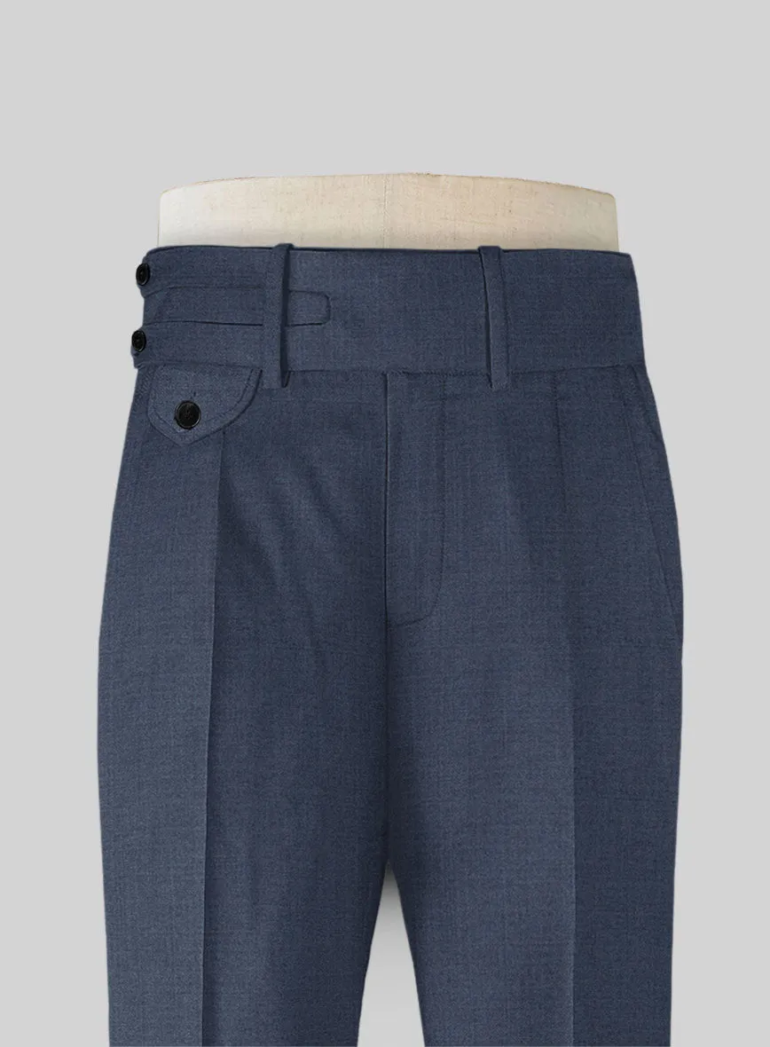 Napolean Slate Blue Double Gurkha Wool Trousers