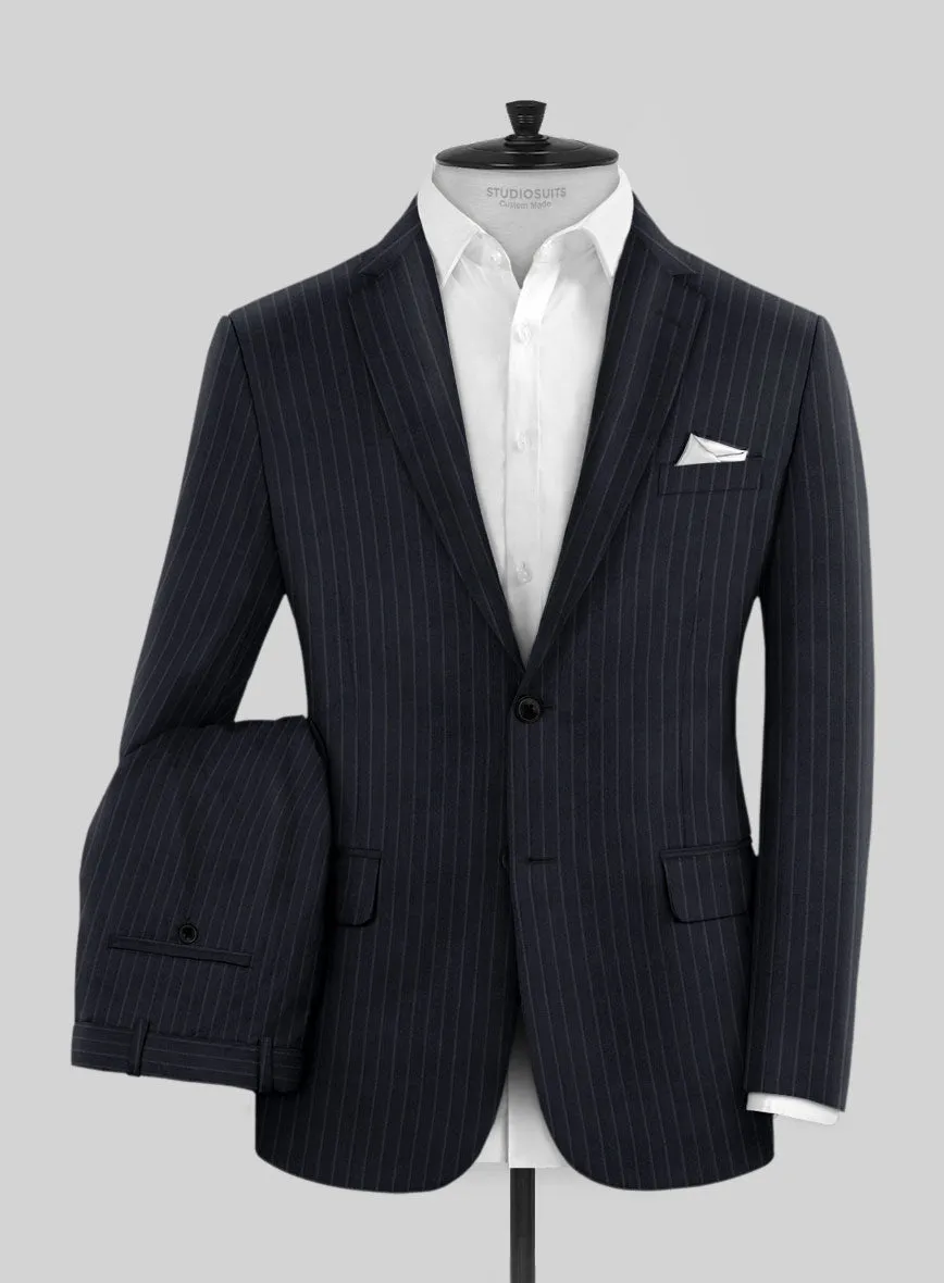 Napolean Windsor Blue Stripe Wool Suit